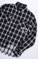 BBD Classic Smile Logo Layered Check Shirt (Black)
