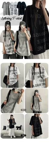Here Lettering Oversized Fit Short Sleeve Tee