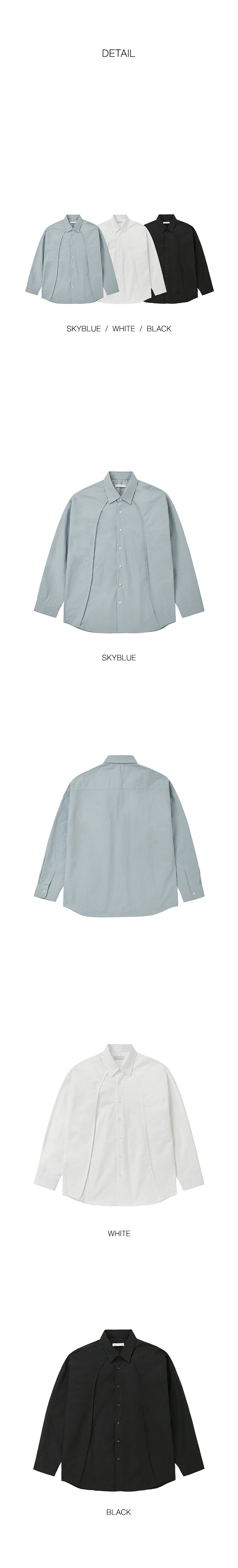 【S/S】カーブラインシャツ(3color)