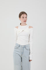 Layered Twist T-shirt Sleeveless Set White