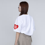 [UNISEX] One Side TYL Heart Smile Short-Sleeved T-shirt