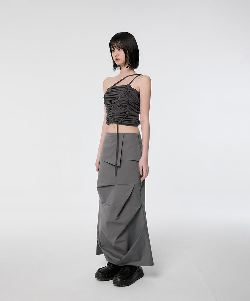 Handmade Twisted Skirt (FL-236_Charcoal)