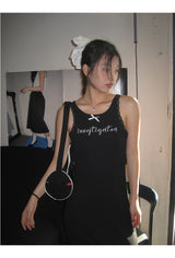 Black mini sleeveless long dress