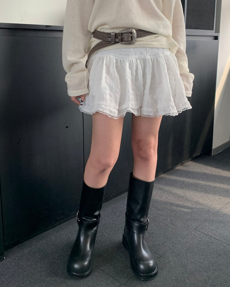 Belted half boots