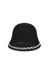 X Black Summer Knit Bucket Hat X