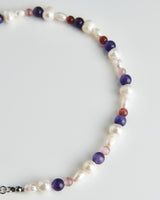 MP026 FRESHWATER PEARL WITH NATURAL STONE NECKLACE