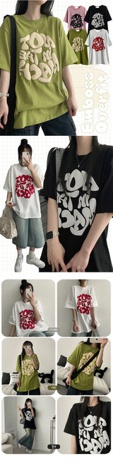 Men's Embroidered Oversized Fit Short Sleeve Tee