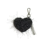 cupid heart keyring (fluffy black)