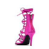 Satin Strappy Sandal Heel(Pink)