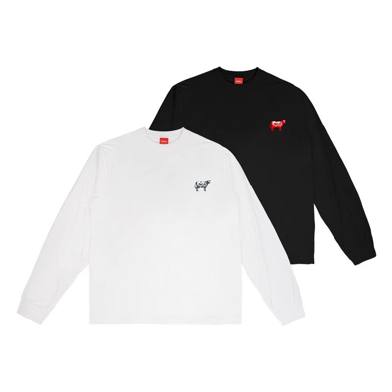 FMACM Bored and Mad 24SS Cow Logo Print Long Sleeve