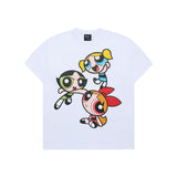 [24SS] The Powerpuff Girls x acmedelavie big printing artwork t-shirts  WHITE