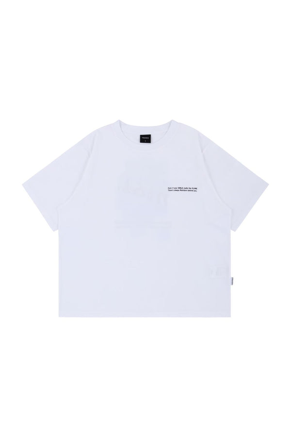 White smile dust overfit short sleeve t-shirts