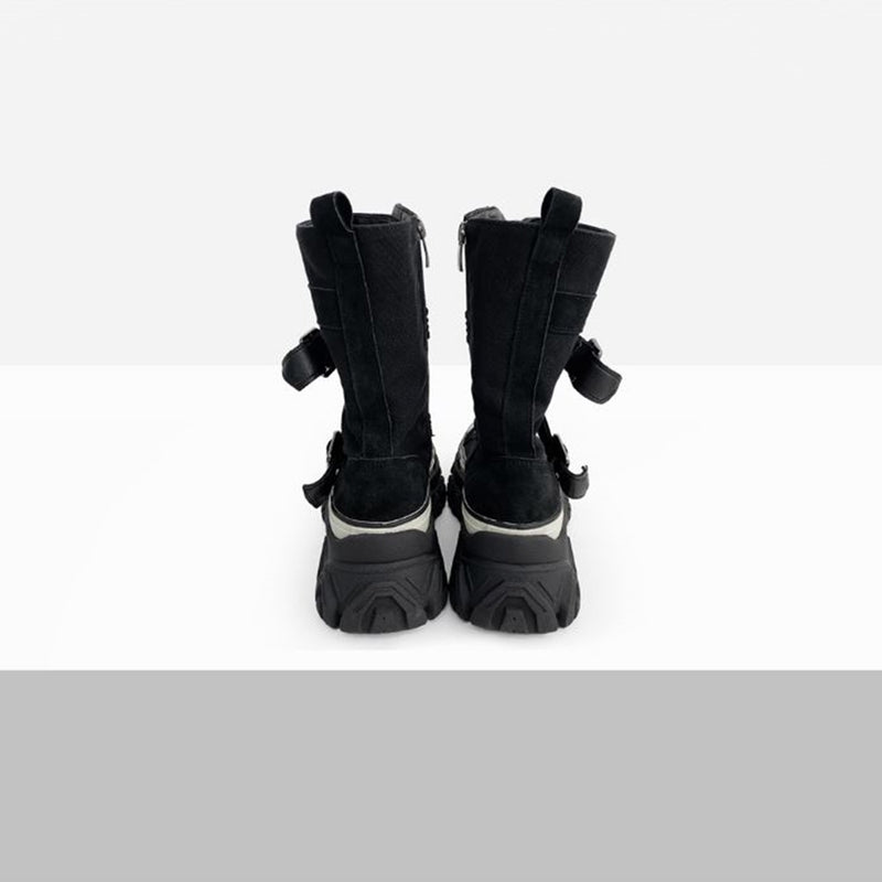 Sola Buckle Suede Middle Boots