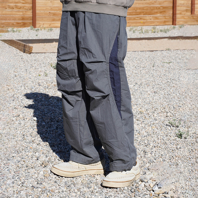 Iron grey patchwork parachute casual pants