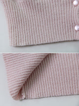 MT Puff V-neck Short Sleeve Knit Cardigan (4color)