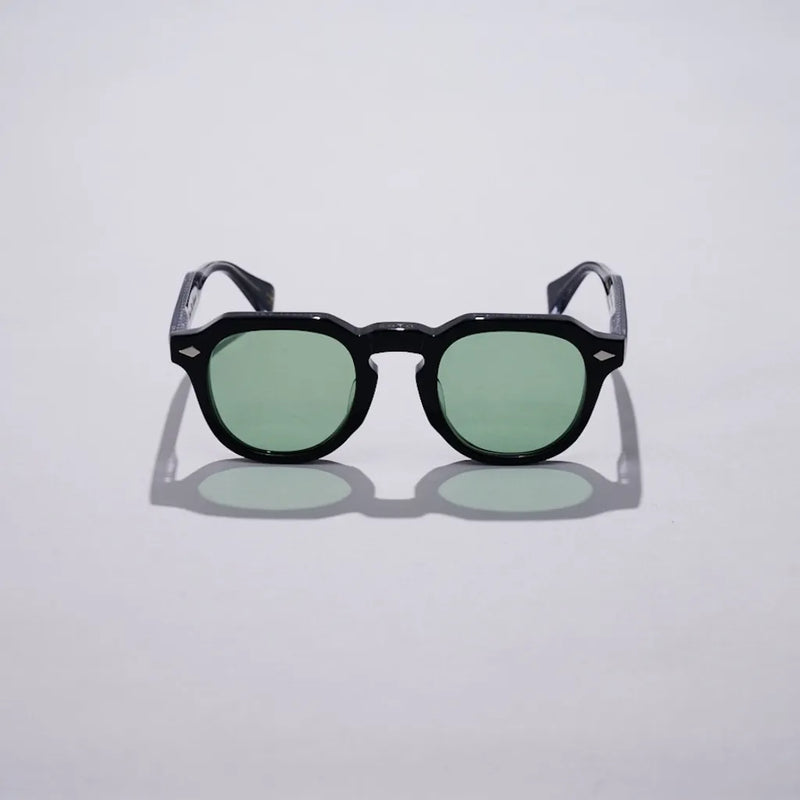 Vatic Vintage Optical Soto Black 8mm Lake green lens with French crown thick-cut acetate frame