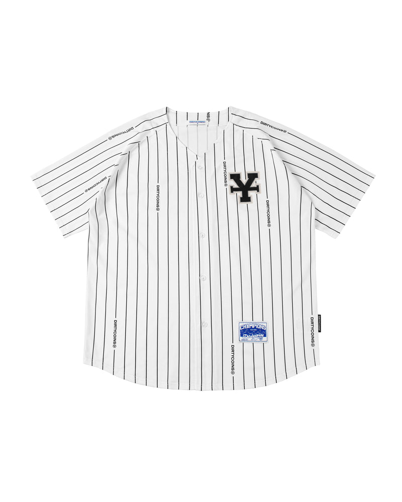 ベースボールブラックストライプシャツ - White