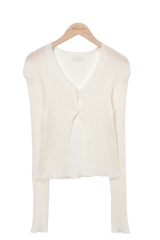 Verbena Summer Linen V-neck V-neck Knit Long-sleeved Cardigan (3 colors)
