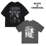 【SET】ゴスエンジェルダメージTシャツ (BLACK)+ドントパニックピグメントTシャツ
