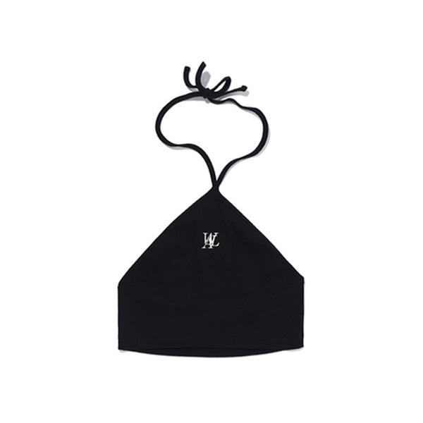 Signature logo halter neck - BLACK