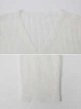 See-through One Button Knit Cardigan Bolero (3color)
