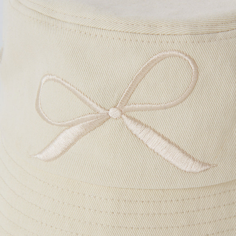 Cream Ribbon Cotton Hat