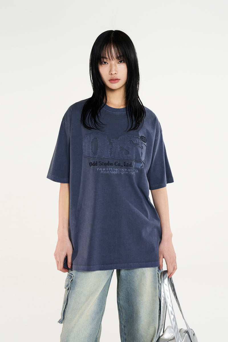 ODSD ピグメント ダメージ オーバーフィット Tシャツ / ODSD Pigment Damage Oversized Fit T-shirt