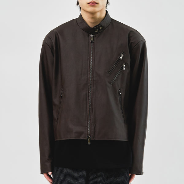 Matt Biker Leather Jacket (2color)