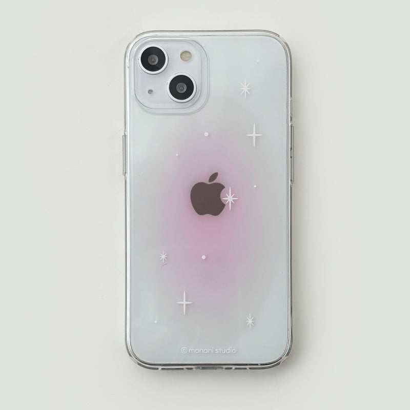[Gel-hard] Twinkle blur Phone case (pink)