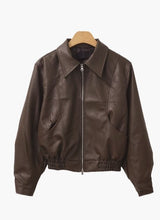 Cove leather spring rider collar jacket