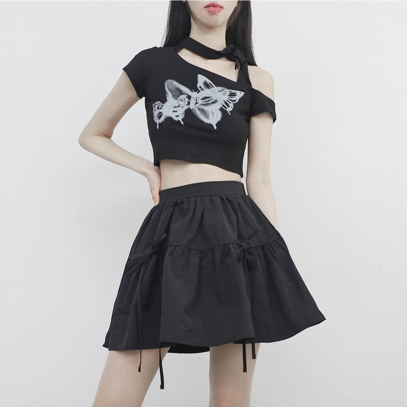 Tonio Butterfly Strap Cropped T-shirt