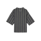 ASCLO Multi Stripe Knitting Short Sleeve Shirt (2color)