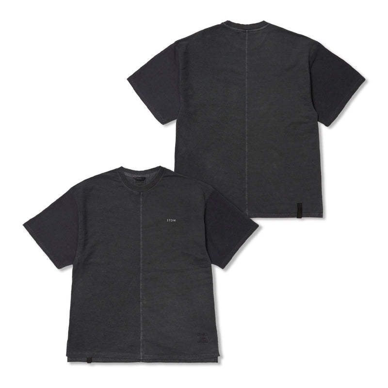 ドッキングインサイドアウトピグメントオーバーサイズ半袖Tシャツ　チャコール