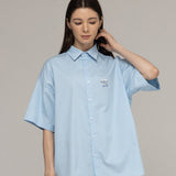 [UNISEX] Small Cloud Bear Smile Oversized Fit Short-Sleeved Shirt