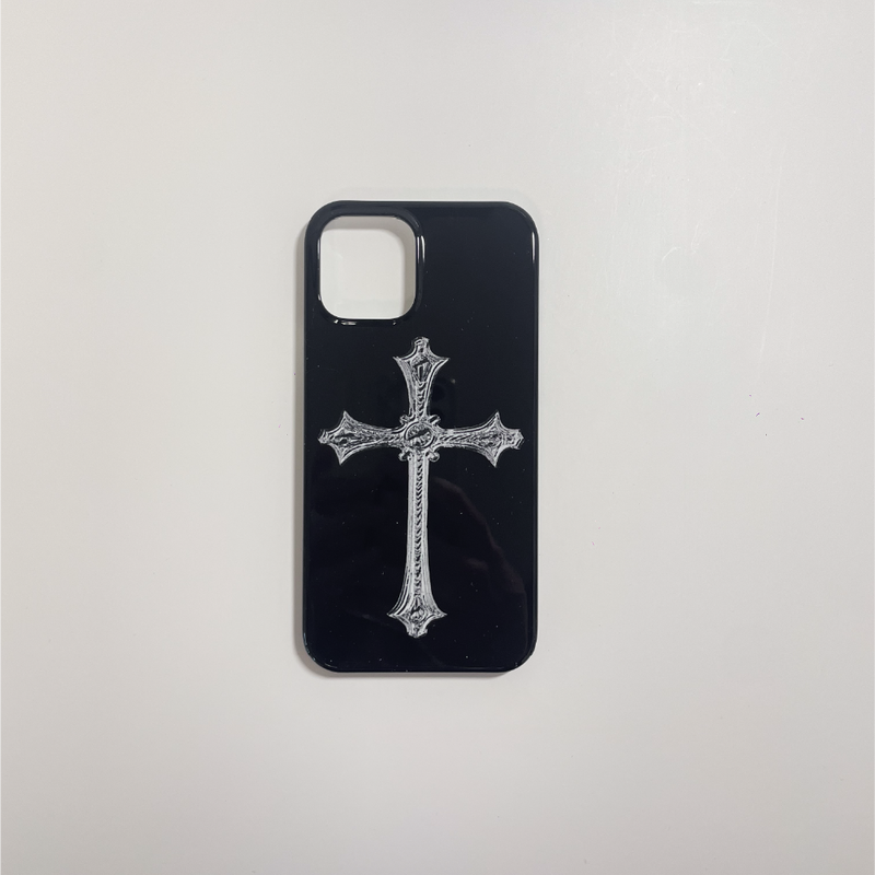 [MADE] cross hard phone case (glossy black)