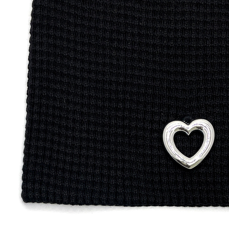 Heart Summer Knit Beanie [Black]