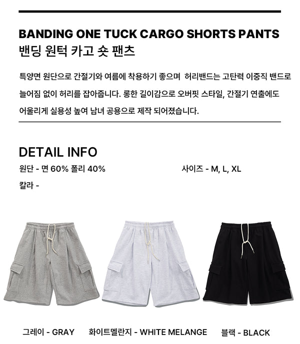 Bending One-Tuck Cargo Shorts (JBTPNT-0012)