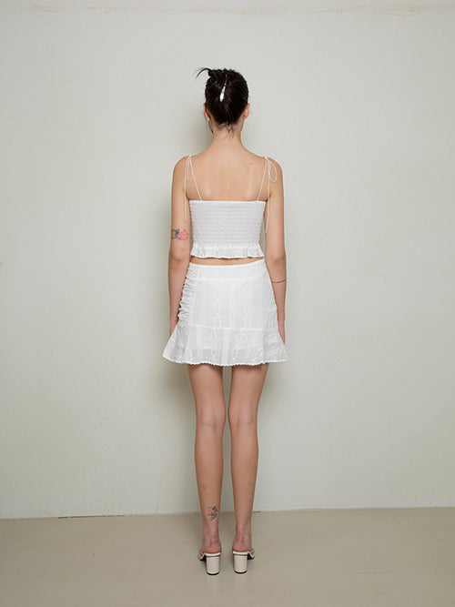 レースビスチェ / Lace bustier sleeveless (white)