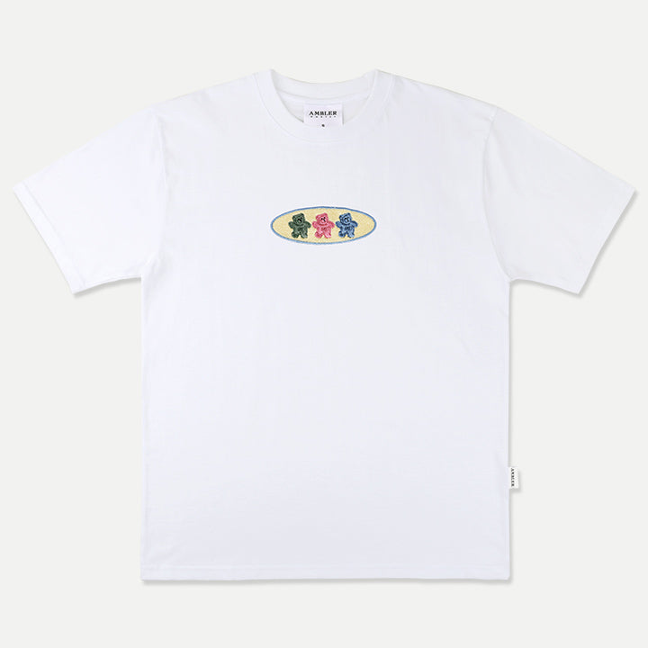 AMBLER 男女共用 Circle bear オーバーフィット 半袖 Tシャツ AS1117