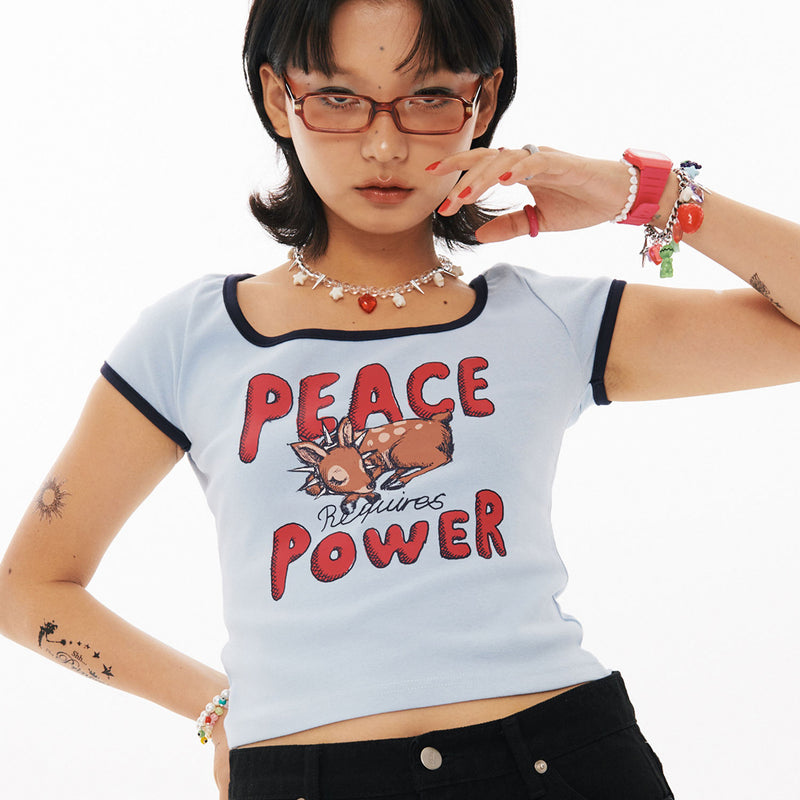 PEACE Crop T-shirt [2Color]