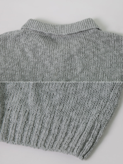 Natural Collar Short Sleeve Knit (4color)