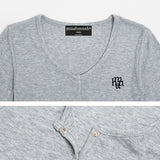 ロゴポイントボタンクロップハーフTシャツ [GRAY]