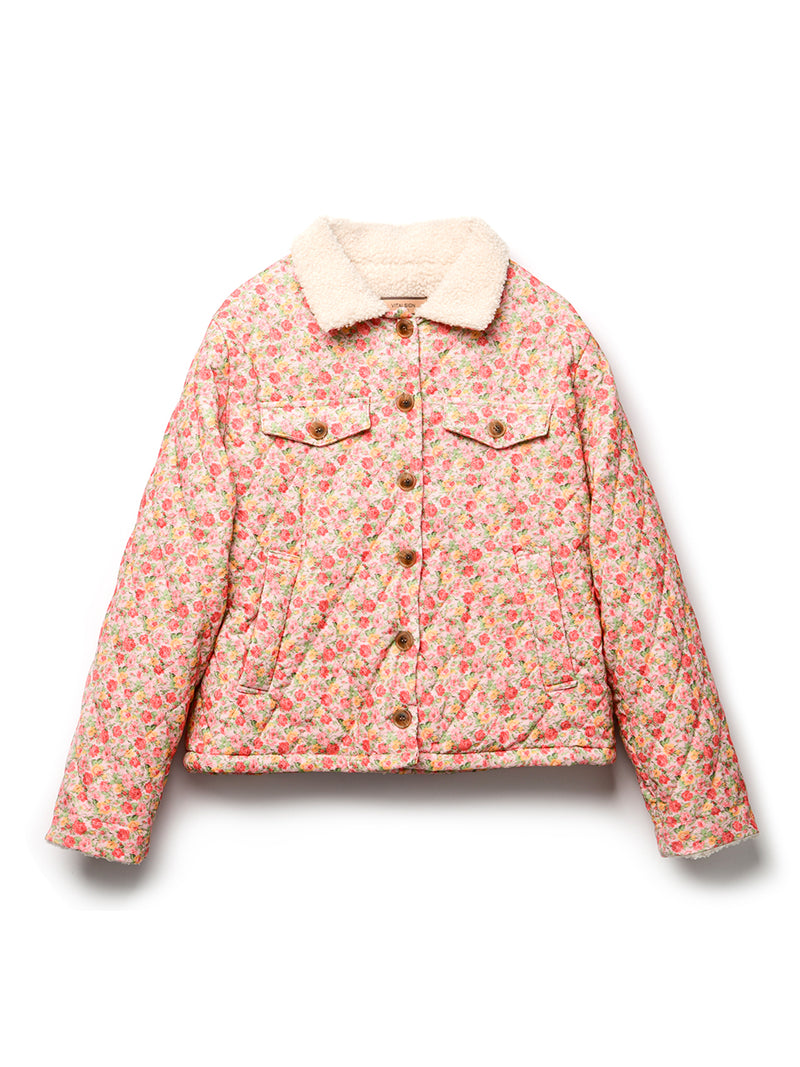 Flower Quilted Corduroy Napping Jacket (2colors)