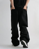 Vintage cut-off black denim pants
