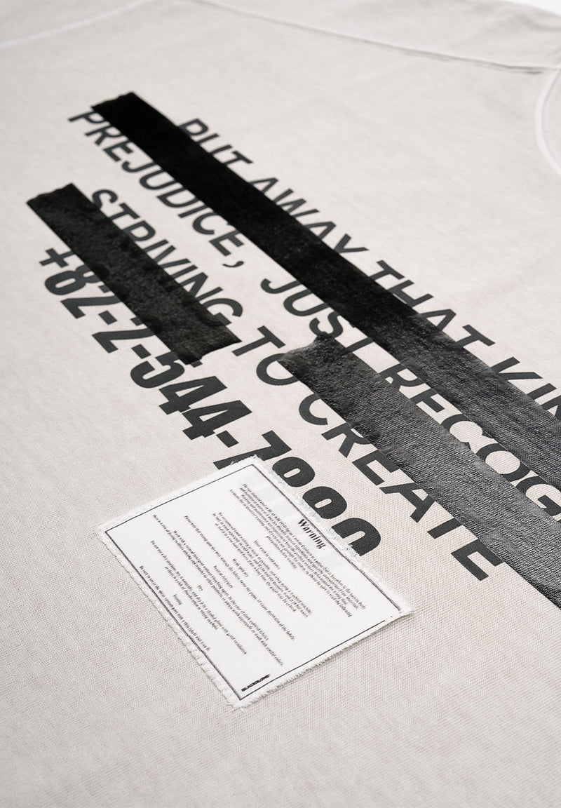 BBD Hidden Slogan Pigment Long T-Shirt (Sand)