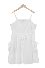 Betty Summer Sleeveless Ribbon Nylon Cargo Mini Dress (3 colors)