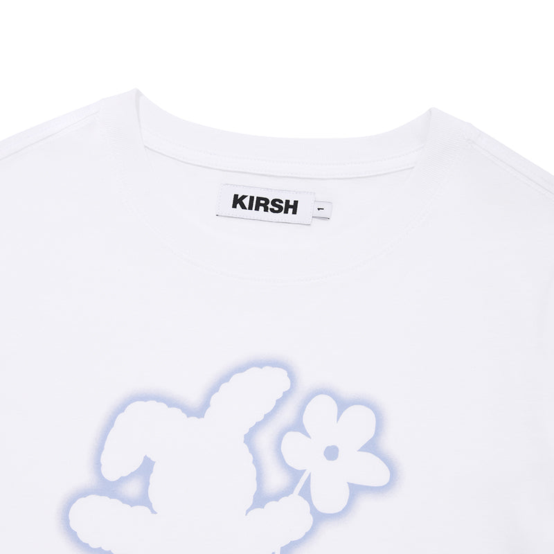 WITTY BUNNY CROP MODAL T-SHIRT [WHITE]