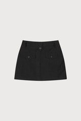 Point Belt  Mini Skirt Black