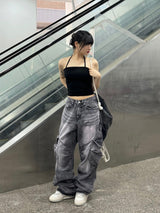 Ash curved cargo pants