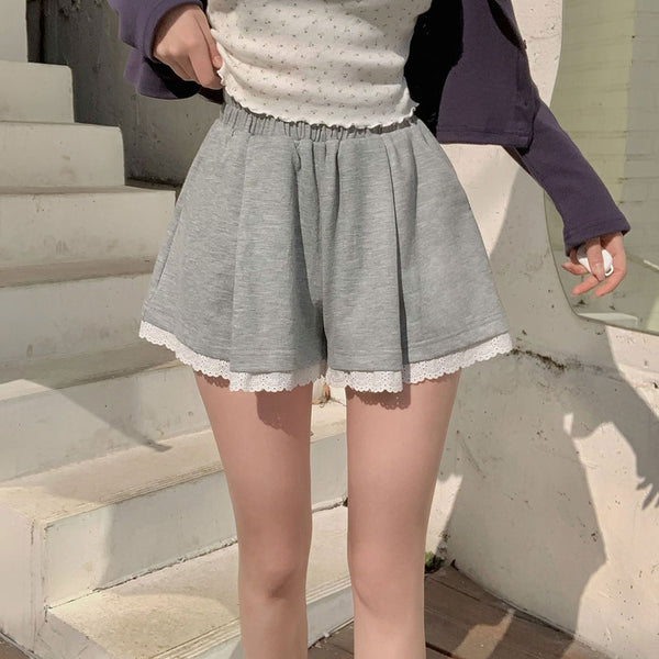 [2color] lace training shorts